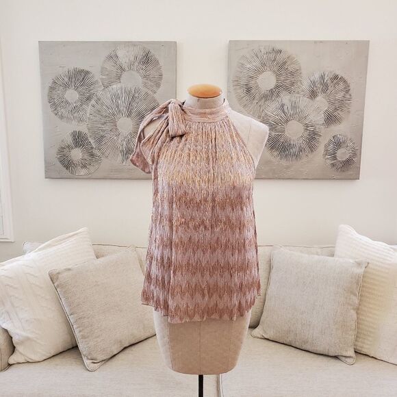 NEW! INC Tie-Neck Shine Halter Top size Medium - Picture 4 of 13